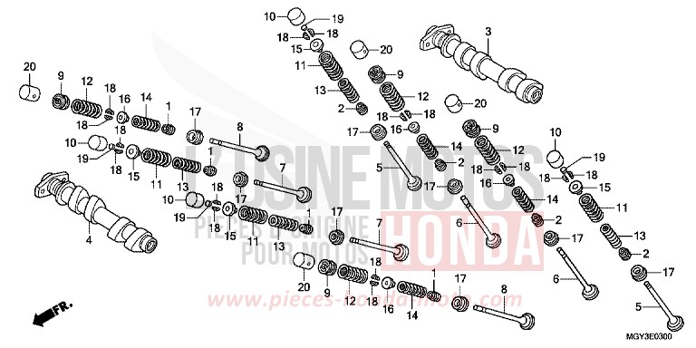ARBRE A CAMES/SOUPAPE (AVANT) de VFR800X "Crossrunner" CANDY BLAZING RED (R195) 2011